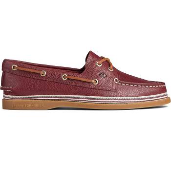 Sperry Authentic Original Tumbled Kožené Bordove - Damske Mokasíny